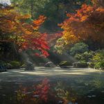 red and green trees beside river during daytime
